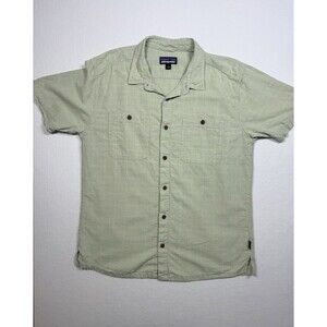 Patagonia Mens Hemp Organic Cotton Short Sleeve Button Up Shirt Green Size Large